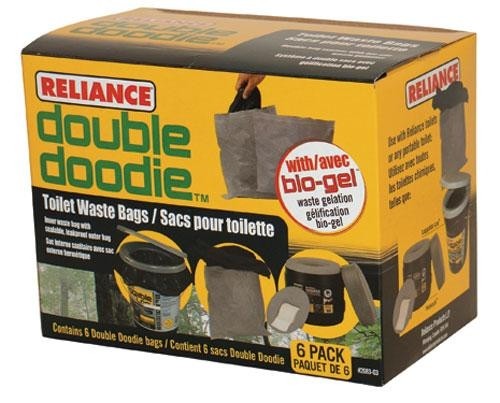 Reliance Products 2683-03 Double Doodie Toilet Waste Bags 6-Pack Black