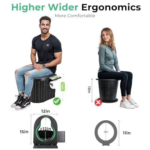 Camping Toilet, Portable Toilet for Adults, Portable Travel Floding Toilet