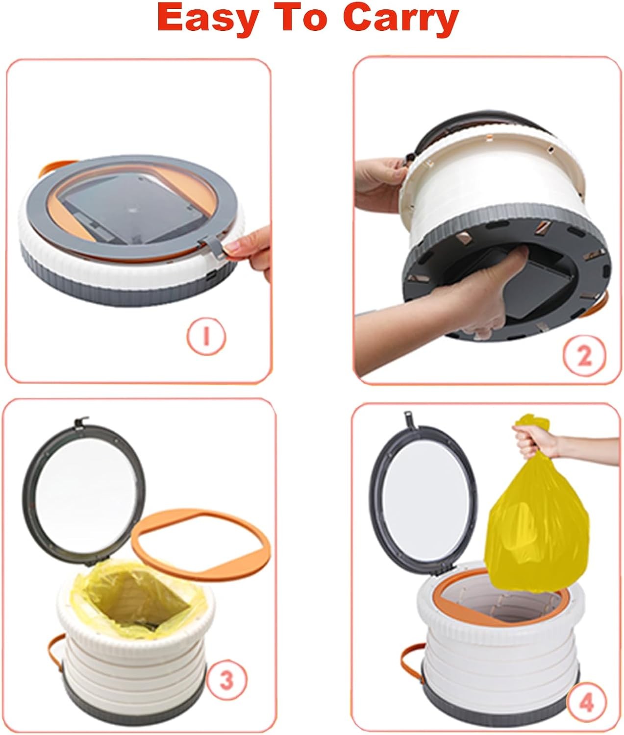 Grey Foldable Toddler Training Potty Seat Portable Travel Toilet Seat