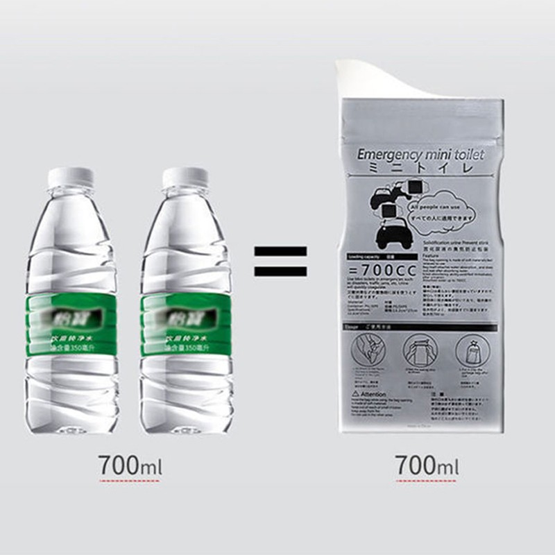 4PCS Car Emergency Urinate Bags 700ml Easy Take Piss Travel Mini Mobile Toilet