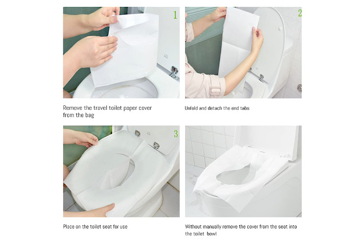 Toilet Seat Cover Travel Biogradable Covers Flushable Paper Disposable 50 Pack