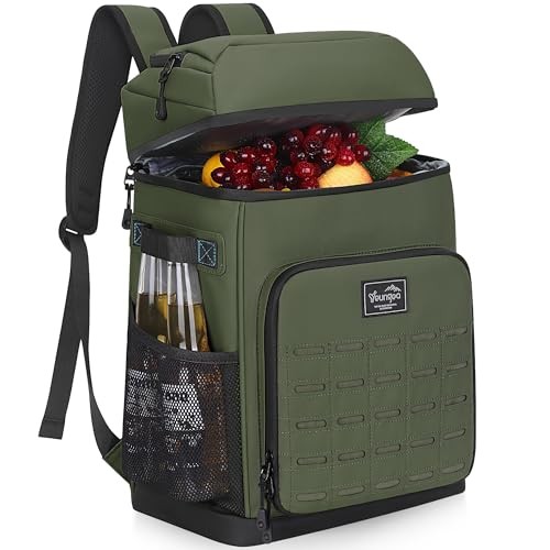 Cooler Backpack Insulated Waterproof for Men and Women, 2 Insulated Large Green