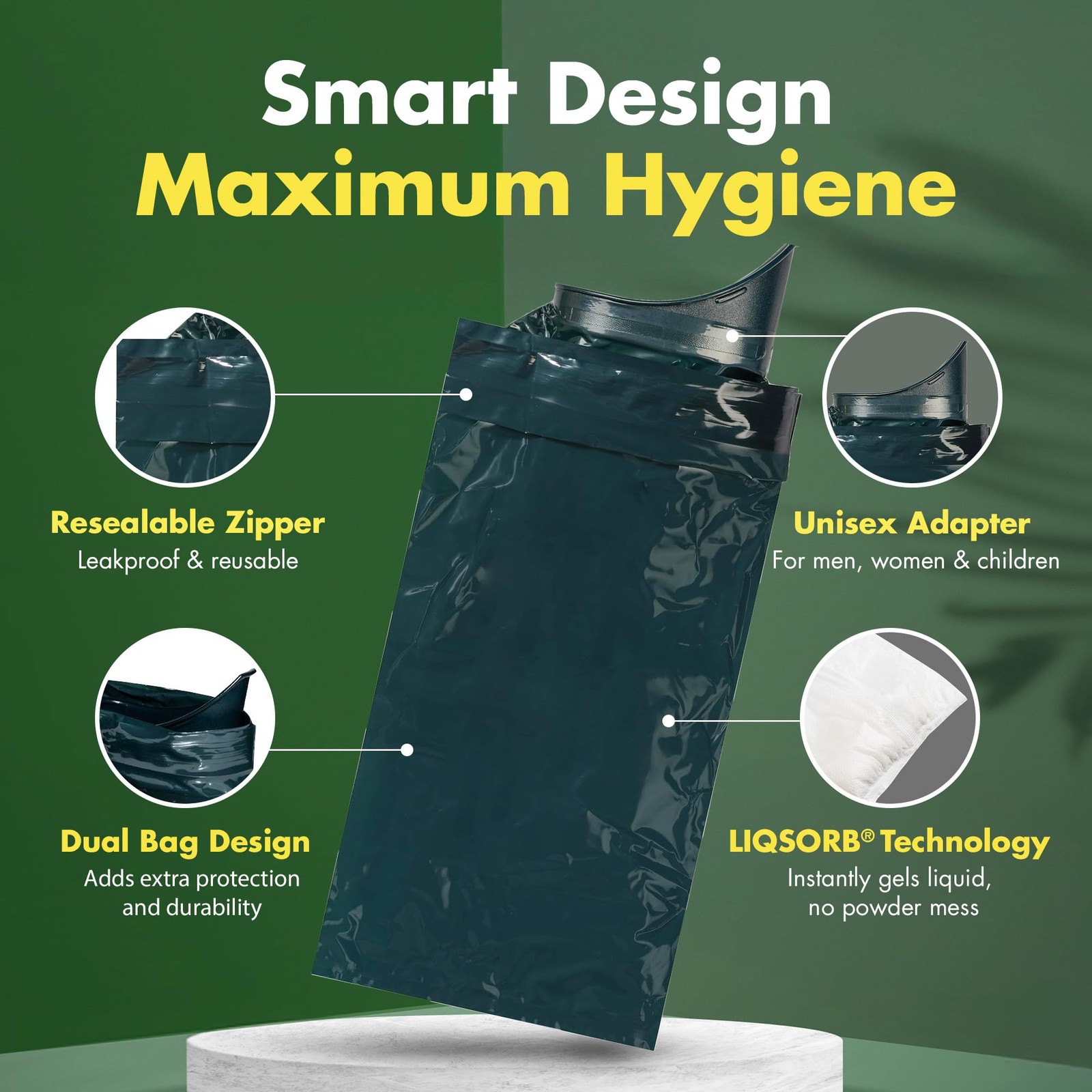 Adventurer Resealable Disposable Urinal Bags – Leak-Proof, Hygienic 6 Pack
