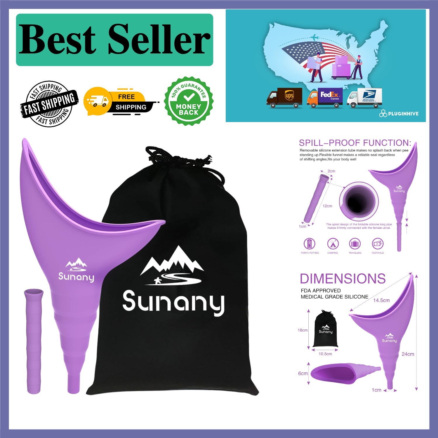 High-Quality Silicone Female Urination Device – Portable & Discreet for Outdoors