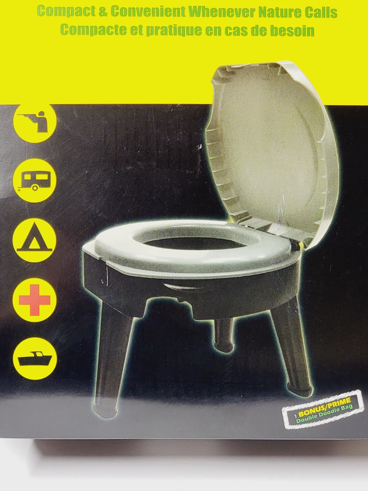 Portable Camping Toilet FOLD-to-GO Folding Reliance Products Black NEW
