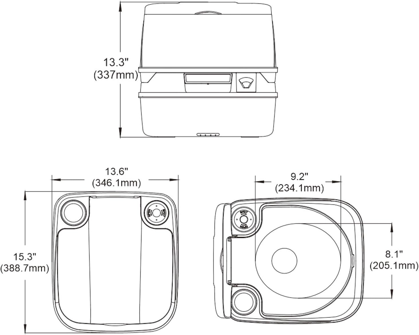 Portable 12L Travel Toilet – Compact, Manual Flush, 4-Year Warranty