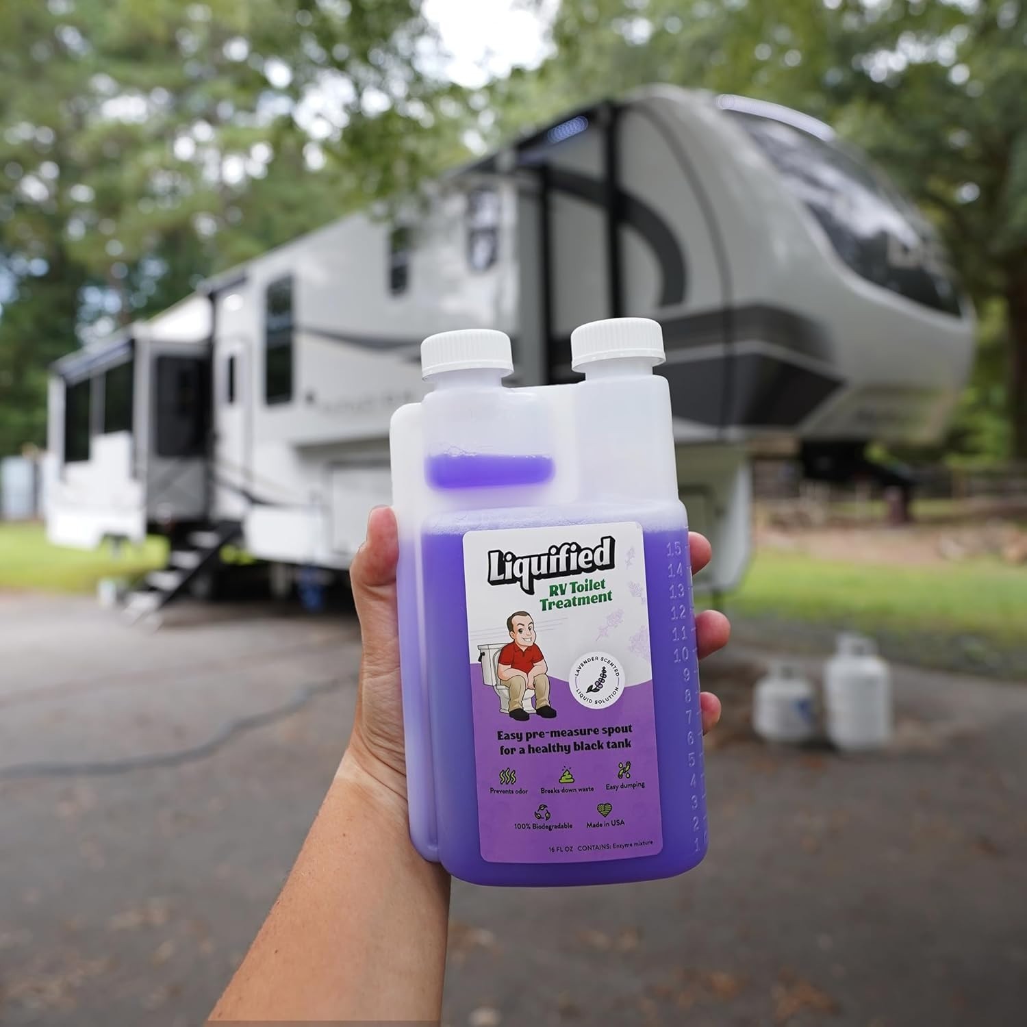 Eco-Friendly Lavender Black Tank Digester – 16oz Odor Eliminator Made in USA