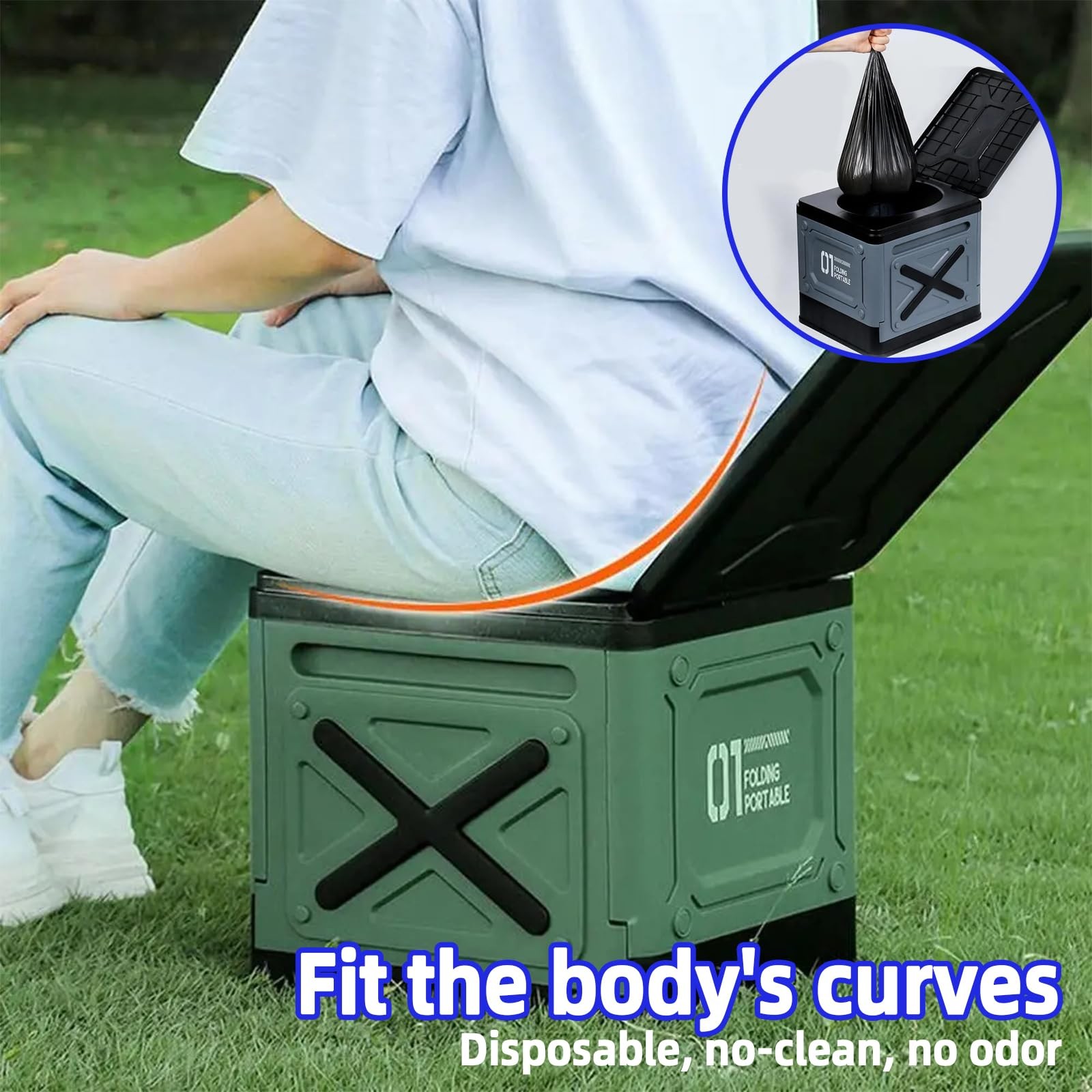 Multifunctional Foldable Portable Car Toilet Lightweight Outdoor Camping & Tr…