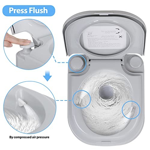HSM 6.4 Gallon Waste Tank Portable Toilet for Camping RV Boating Fishing