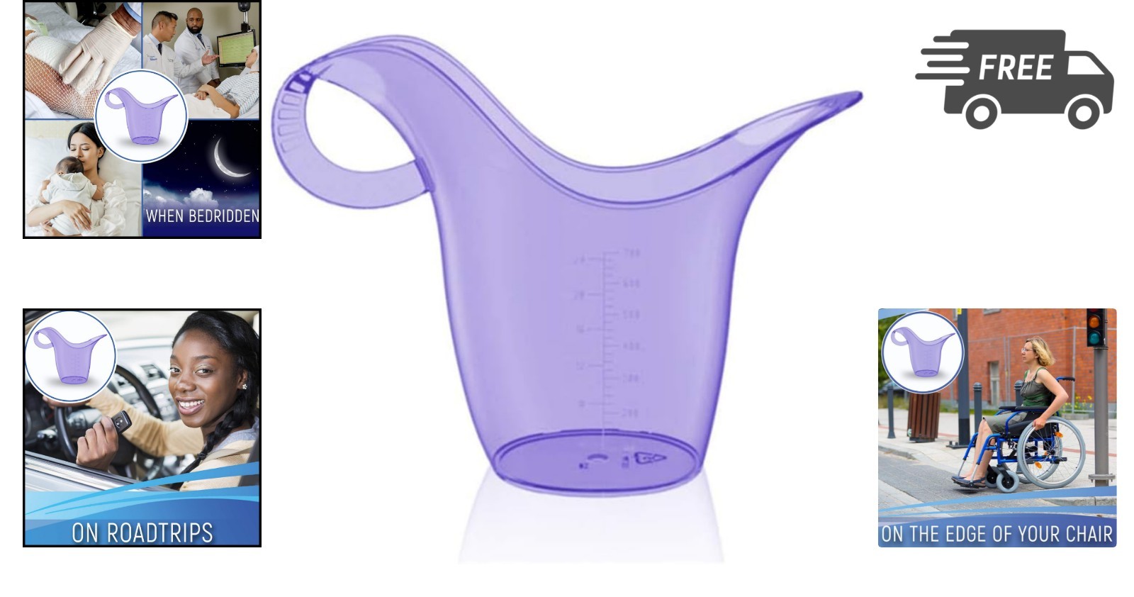 Portable Female Urinal Pee Device for Women Night Bedside Camping Hiking