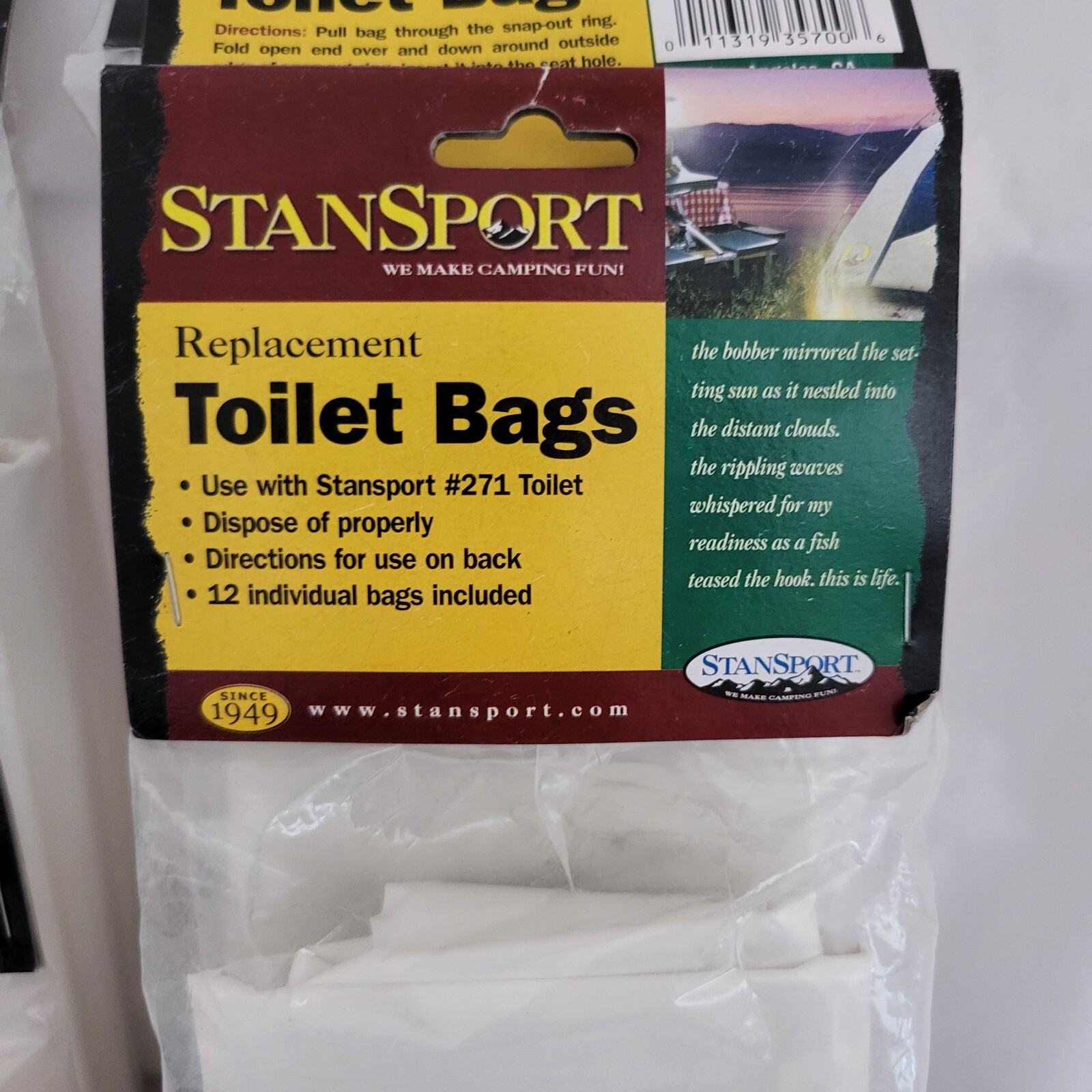 Stansport Portable Toilet #271 Replacement Bags New 72 Count Camping Toilet Bag