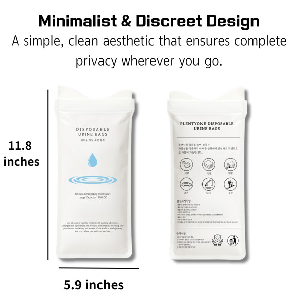 10 Pack Individually Wrapped Mini Disposable Urine Bag Discreet Design 700ml