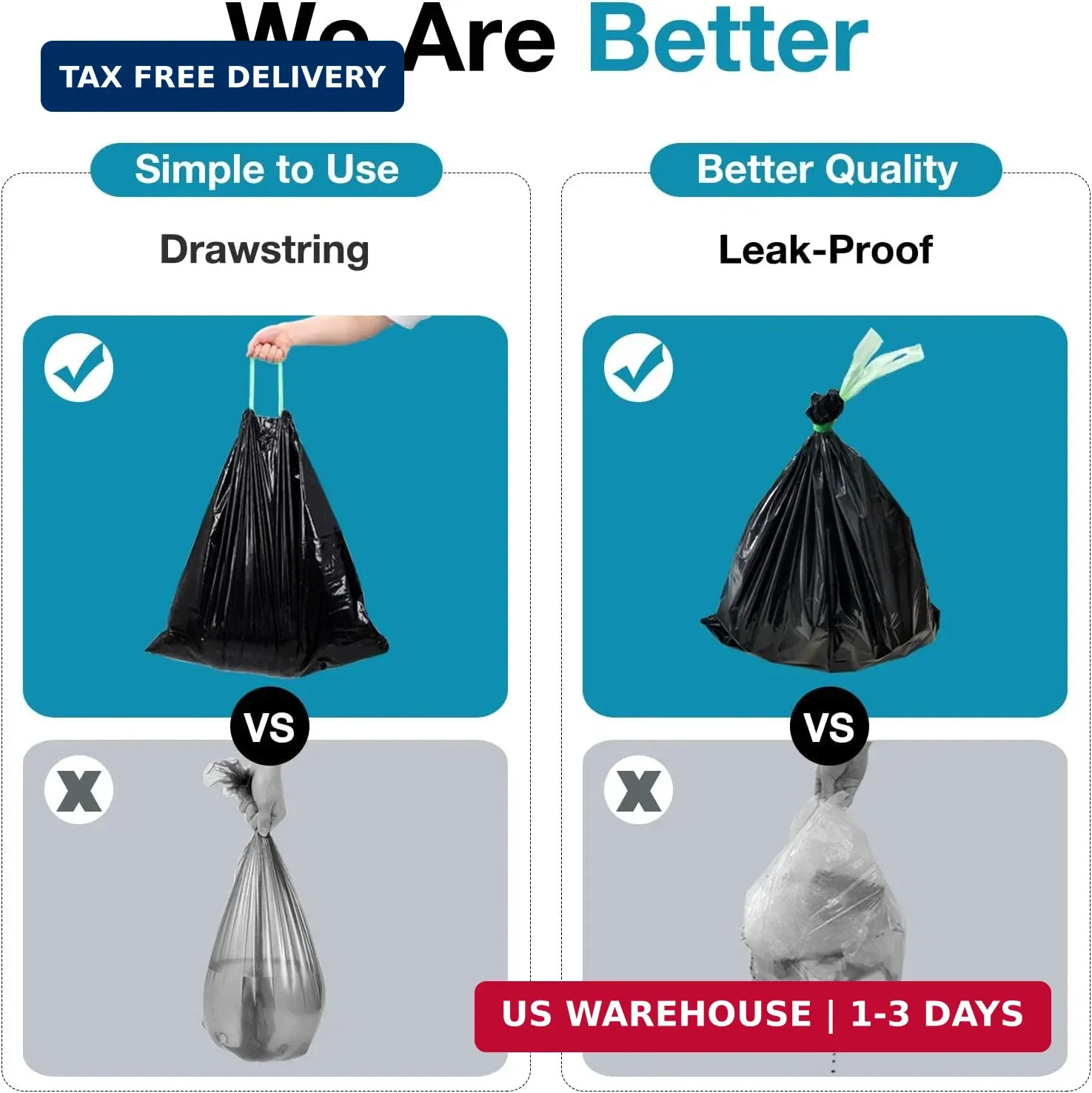 TRIPTIPS Portable Toilet Bags Drawstring 8 Gallon Camping Toilet Bags Toilet Was