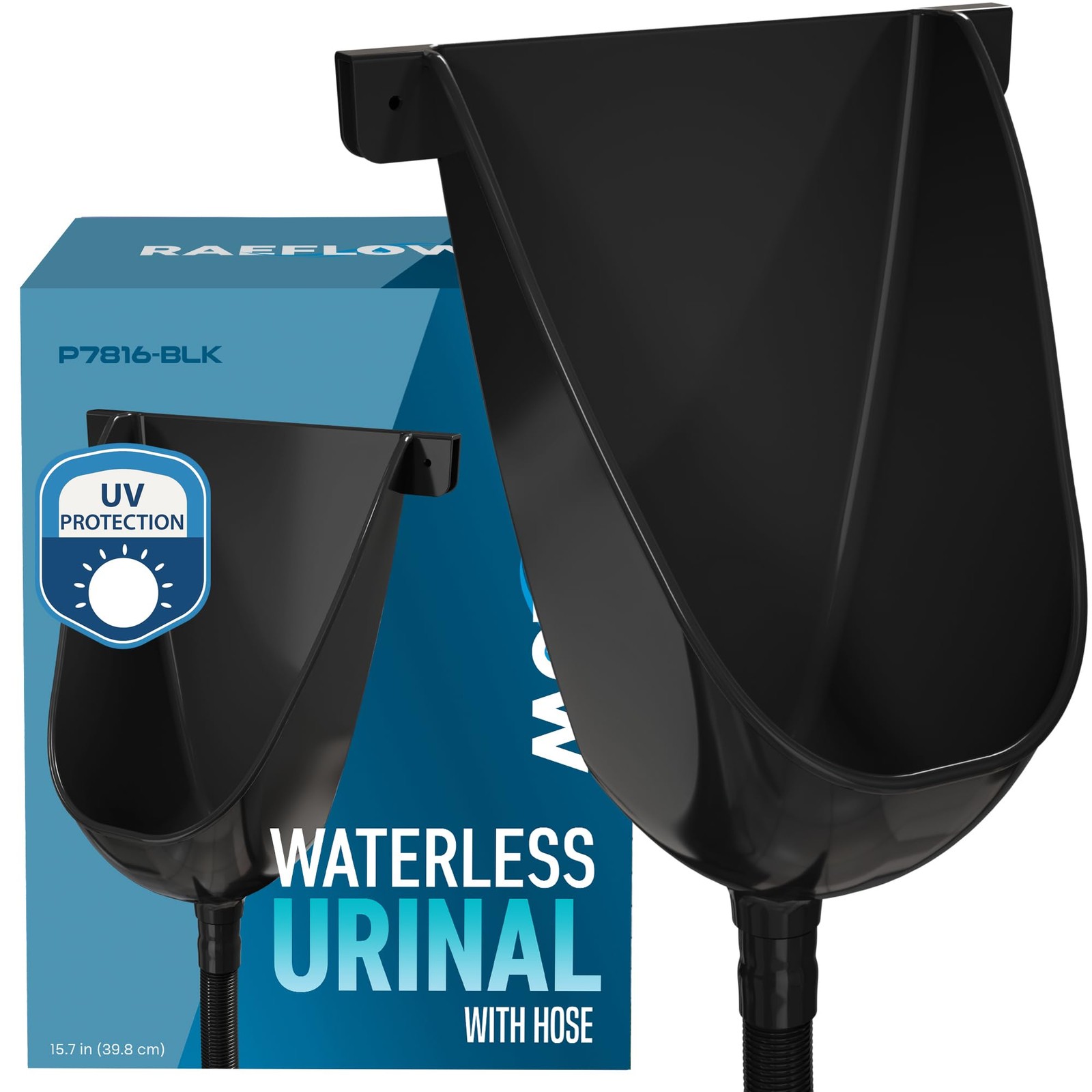 Waterless Urinal with Hose Black – UV Resistant Outside Urinal, Outdoor Plast…