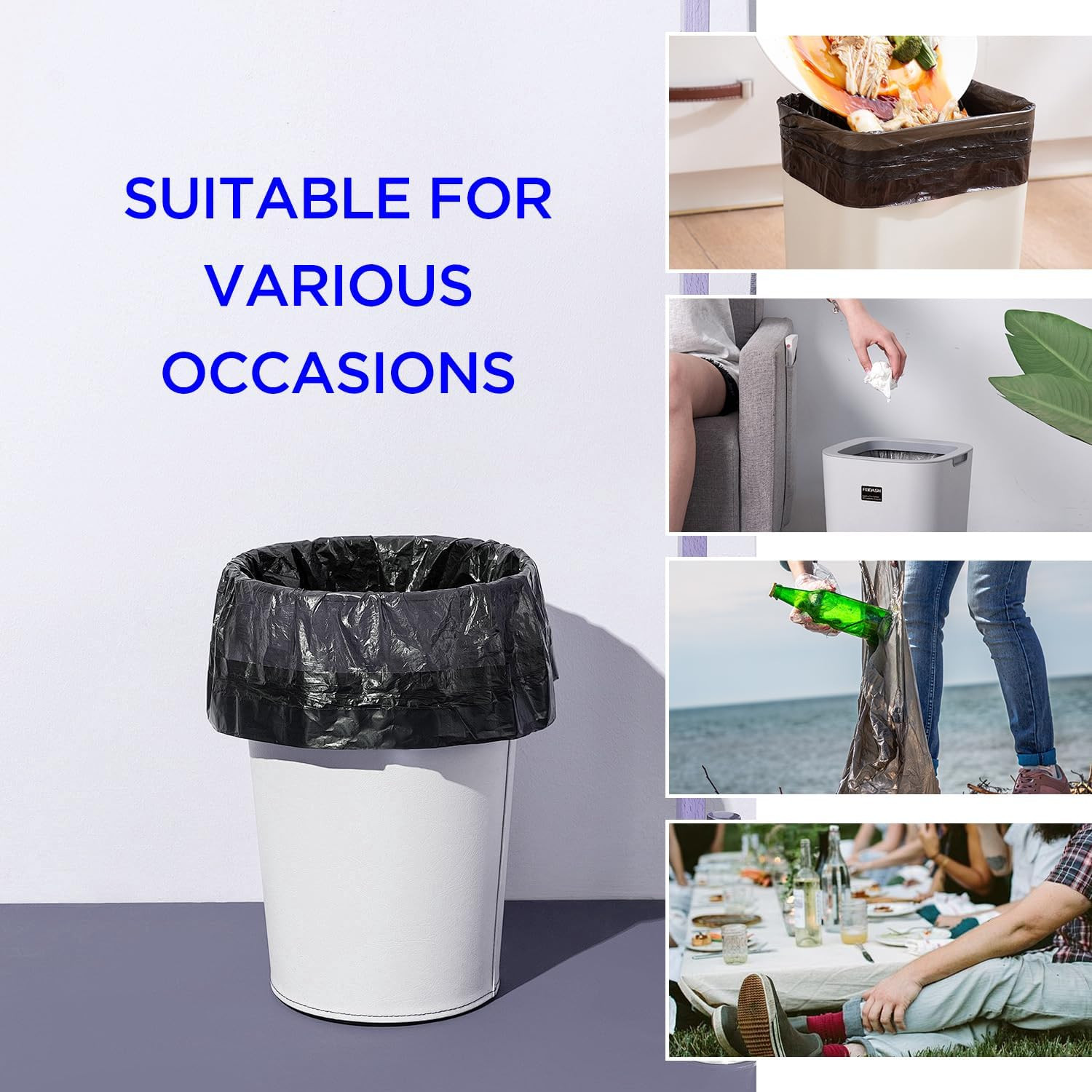 80 PCS Biodegradable Camping Toilet Bags, 22L Capacity, Portable Toilet Bags Fo