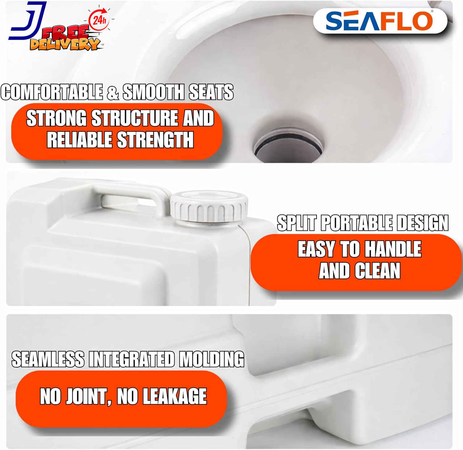 5.3 Gallon Portable Toilet for RV, Boat & Camping Multifunctional Convenience
