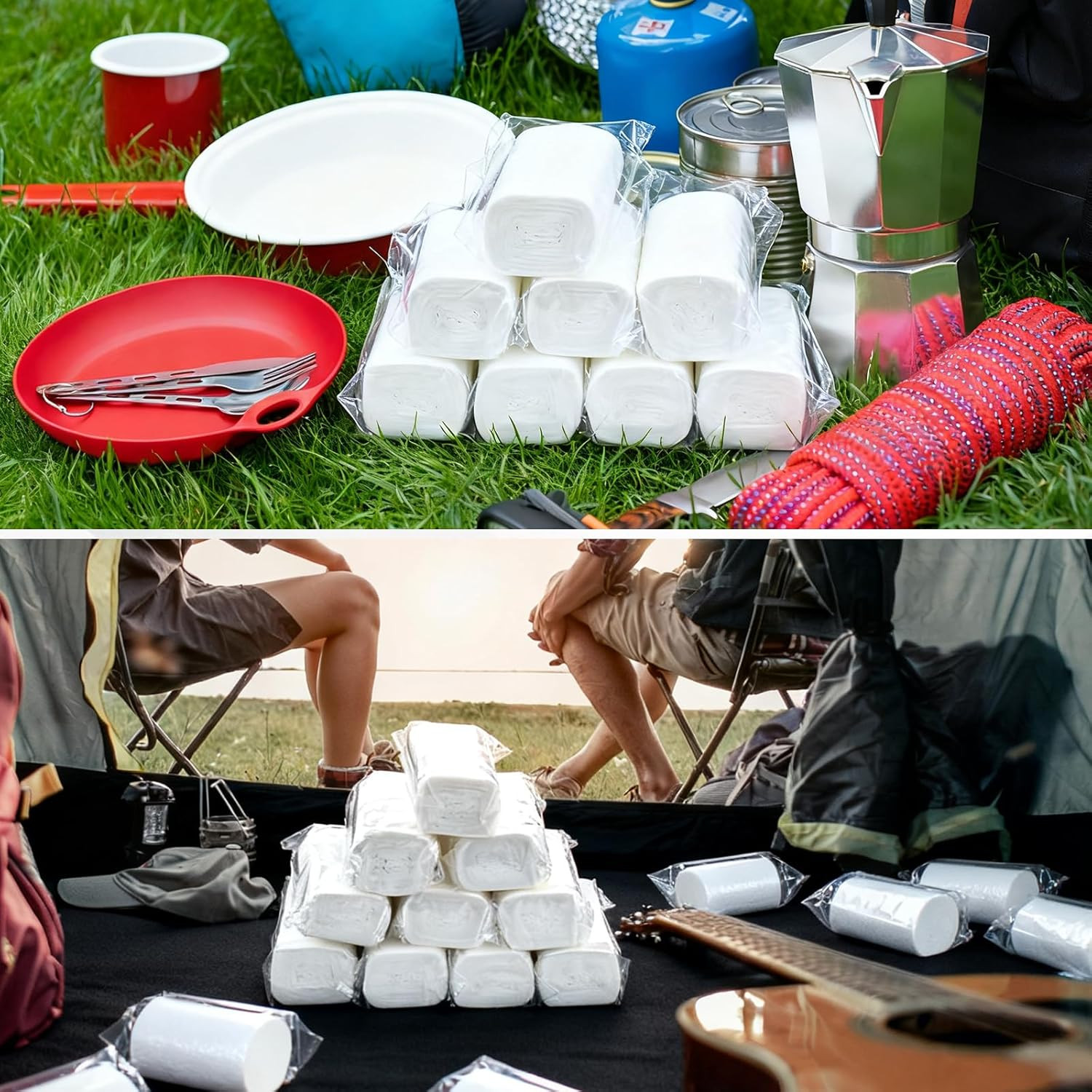 12 PCS Travel Toilet Paper Portable Camping Toilet Paper Soft Coreless Toilet Ti