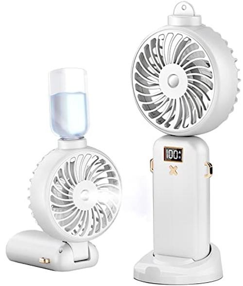 Hadheld Misting Fan Portable Rechargeable Personal Mister fan, 3000mAh White