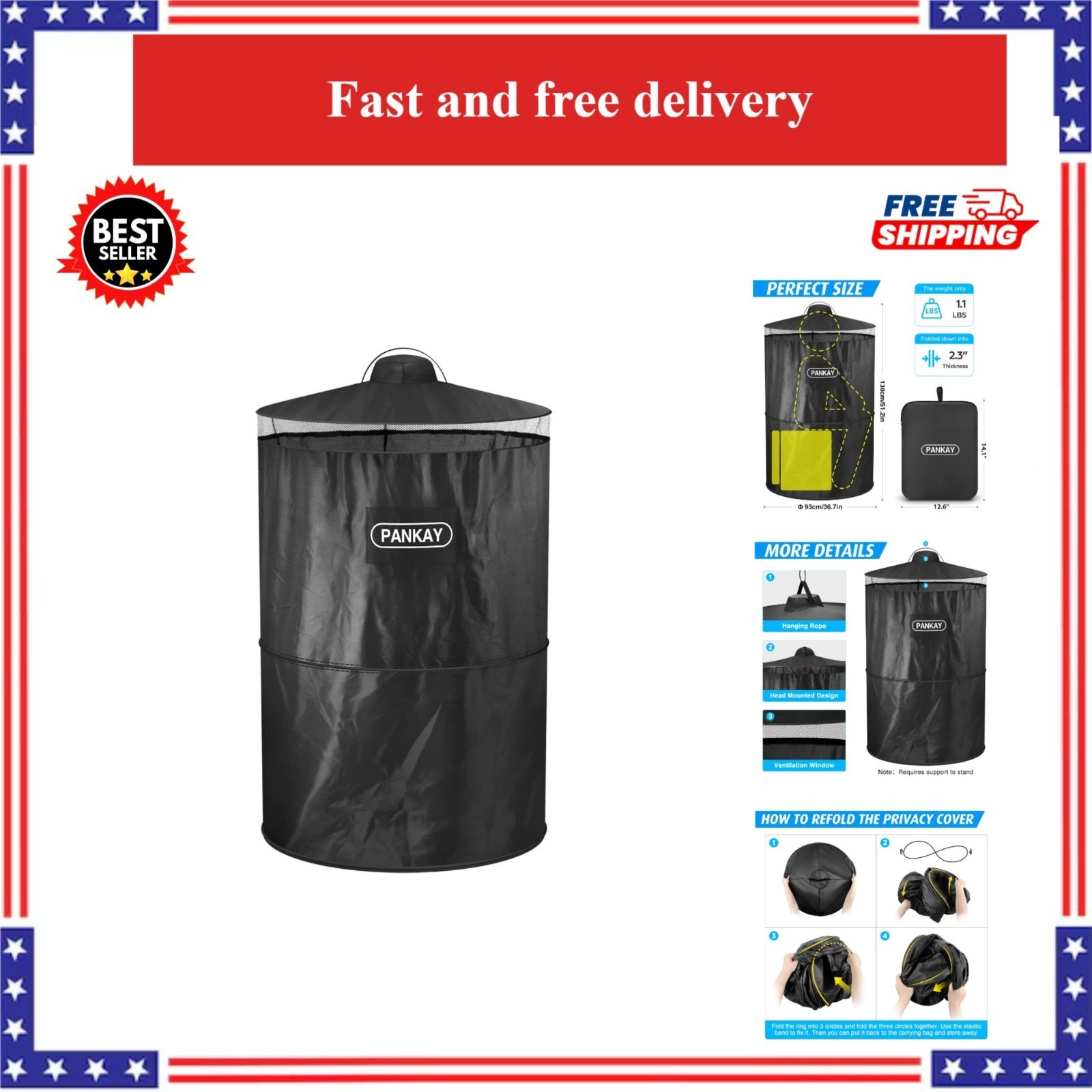 Pankay Portable Outdoor Camping Toilet Tent – Pop Up Privacy Shelter