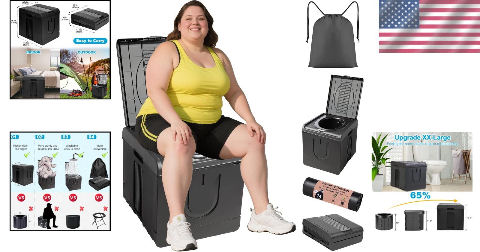 Multi-Functional Travel Commode Toilet – Compact & Easy to Clean for Outdoors