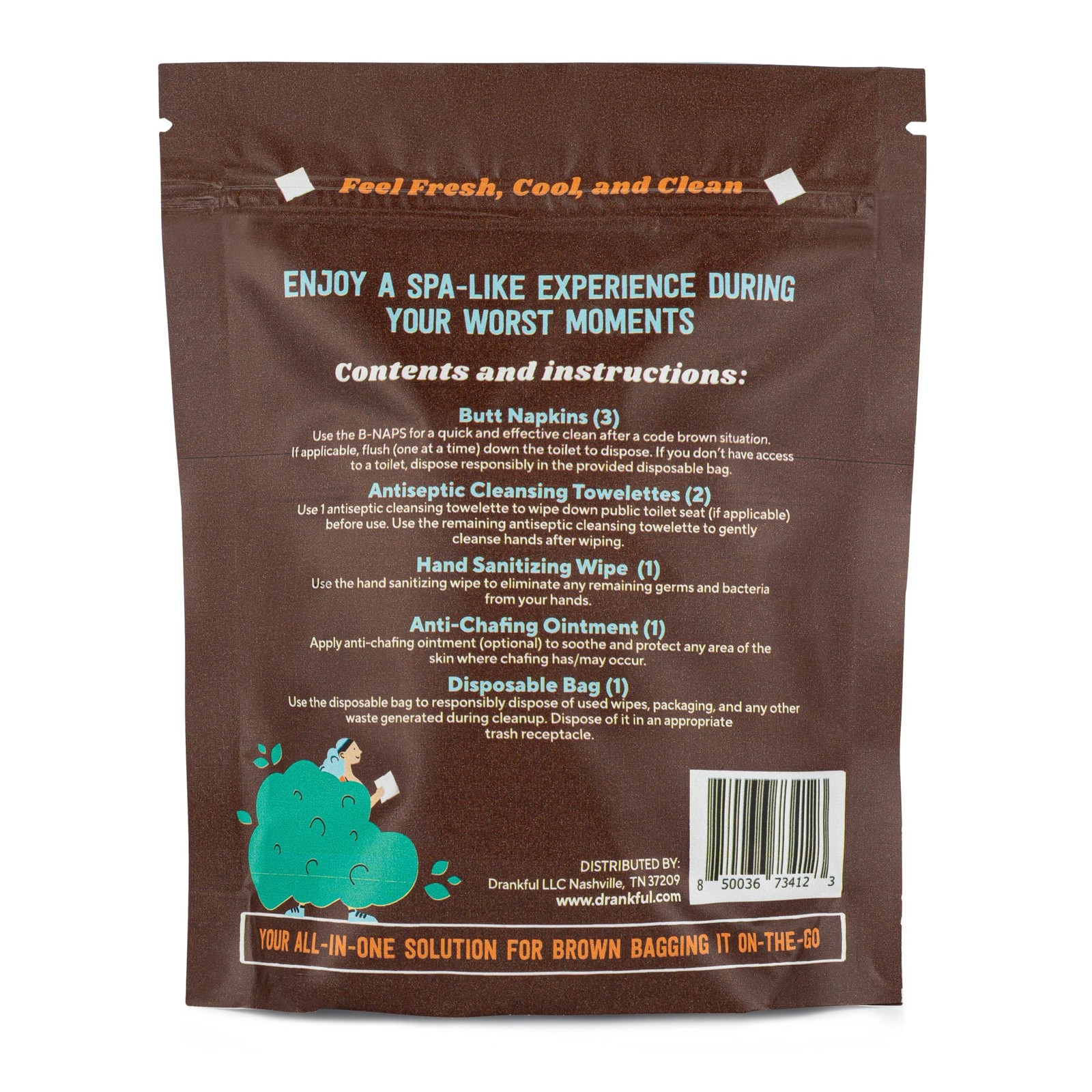 Brown Bag, Portable Bathroom Kit for Runners, Camping & Hiking | Single Use T…
