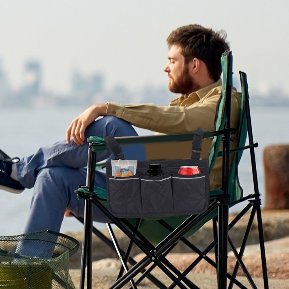 Armrest Storage Bag Camping Folding Chairs Armrest Storage Bag Wheelchairs