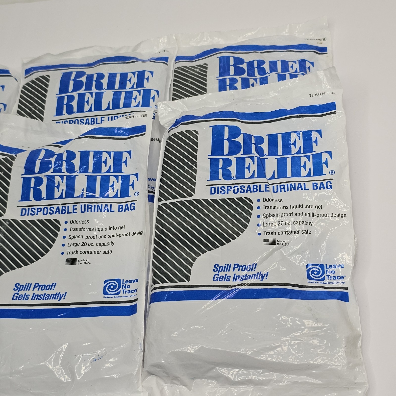6 BRIEF RELIEF Disposable Urinal Bags BR608 NEW