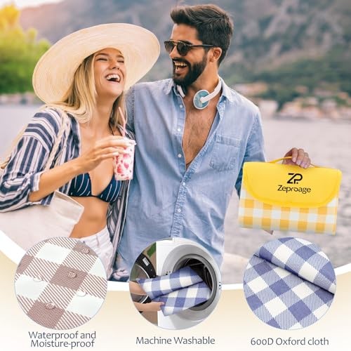 Waterproof Picnic Blankets, 80″ x 80″ Picnic Mat Outdoor Portable Travel