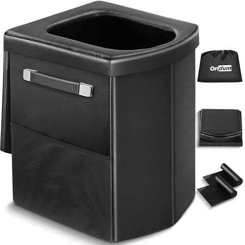 Portable Toilet for Adults, Foldable Camping Toilet with Soft & Dark Grey