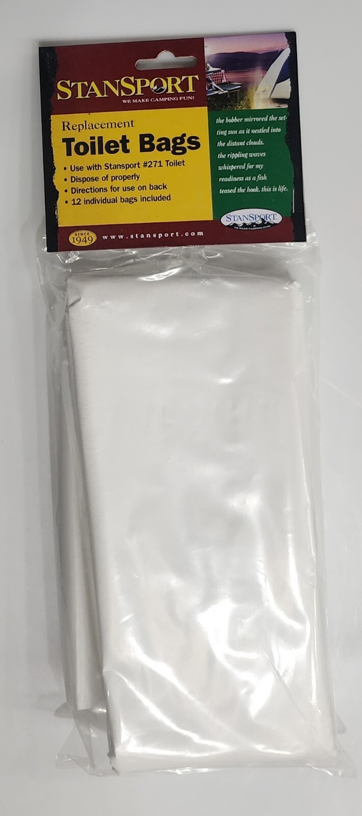 6 Pks StansportReplacement Toilet Bags 72 bags total Item #272 Read Description!