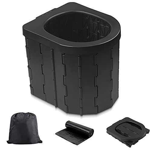Portable Toilet for Camping, Portable Porta Potty Travel Toilet Bucket 13×11.8″”