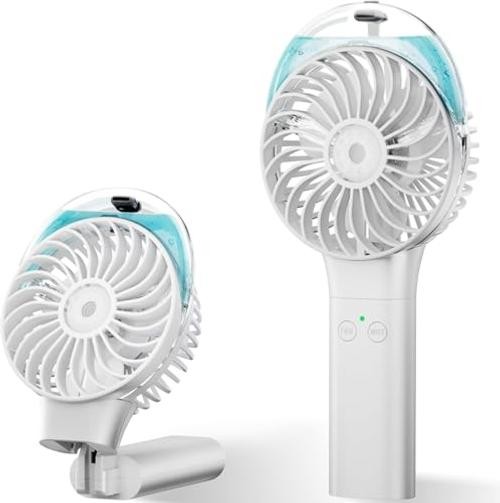 Handheld Fan with Mister, Mothers Day Gifts for Mom, Birthday White Misting