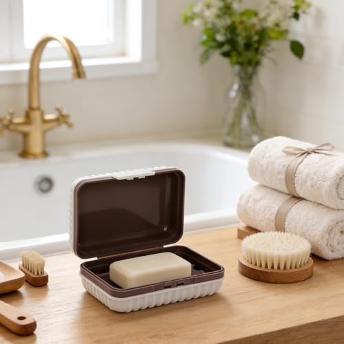 3Pcs Travel Bar Soap Holder, Portable Leakproof Soap Dish Container with Lid