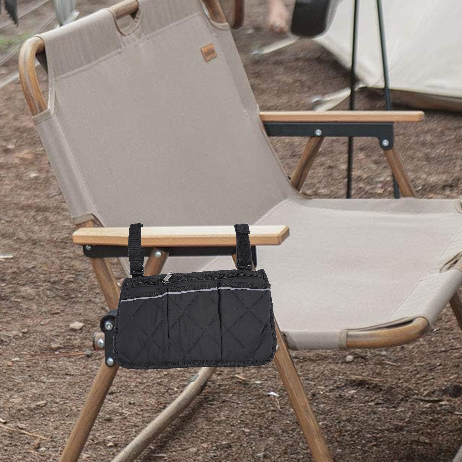 Compact Chair Side Bag with Reflective Strip and Easy to for ACCESS Pockets