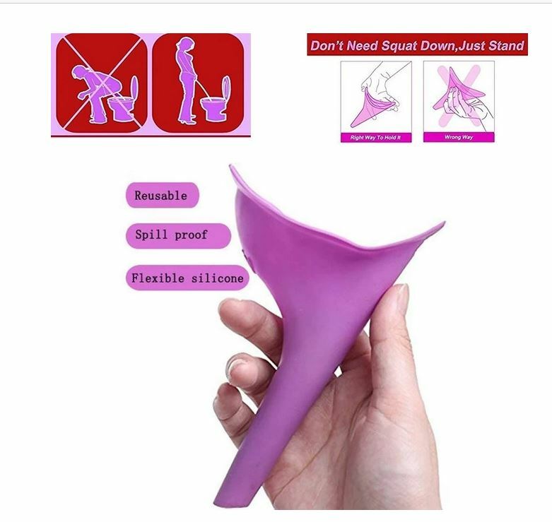 2-Pack Female Urinal Bathroom Portable Potty Pee Standing Up Toilet No Squatting