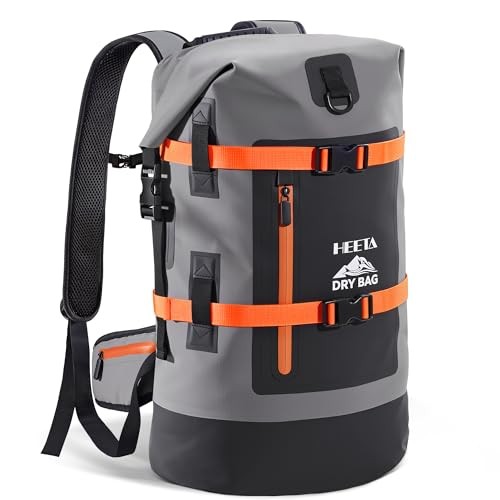 Grey 40L Heavy Duty Roll Top Dry Bags for Men & Women – Waterproof – Roll Top