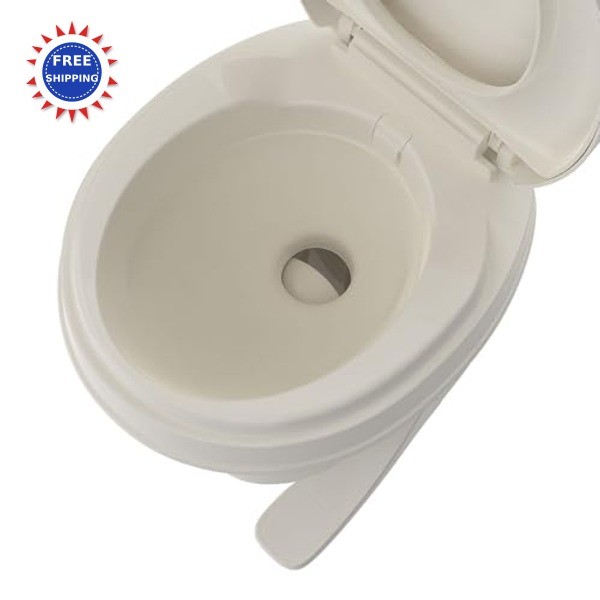 Residential Height Camper RV Toilet Gravity Flush Soft Close Seat SEAFLO Foot