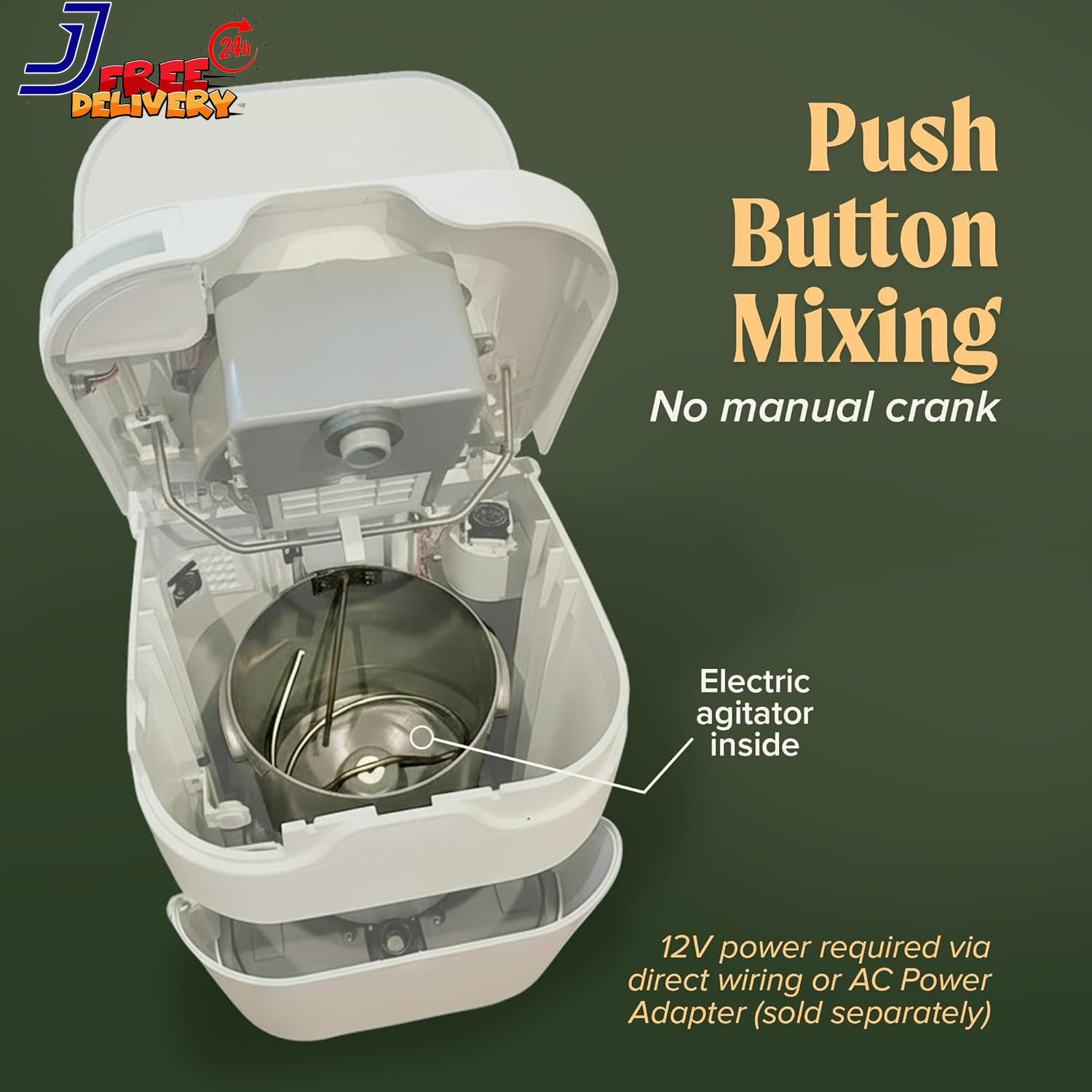 Origin 12V Electric Composting Toilet Compact Odorless Off-Grid Solution