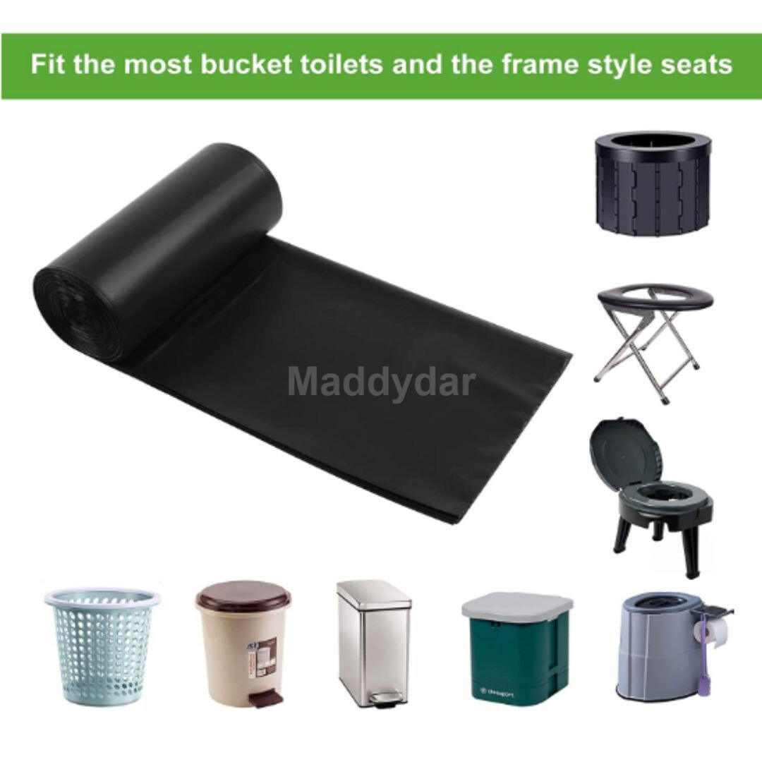 80 Portable Camping Toilet Bags, 8 Gallon Thickened Biodegradable Toilet Waste B