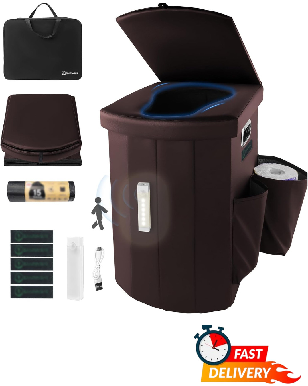 XXL Portable Camping Toilet Foldable Travel Toilet Adult Hiking Car Boat Tent