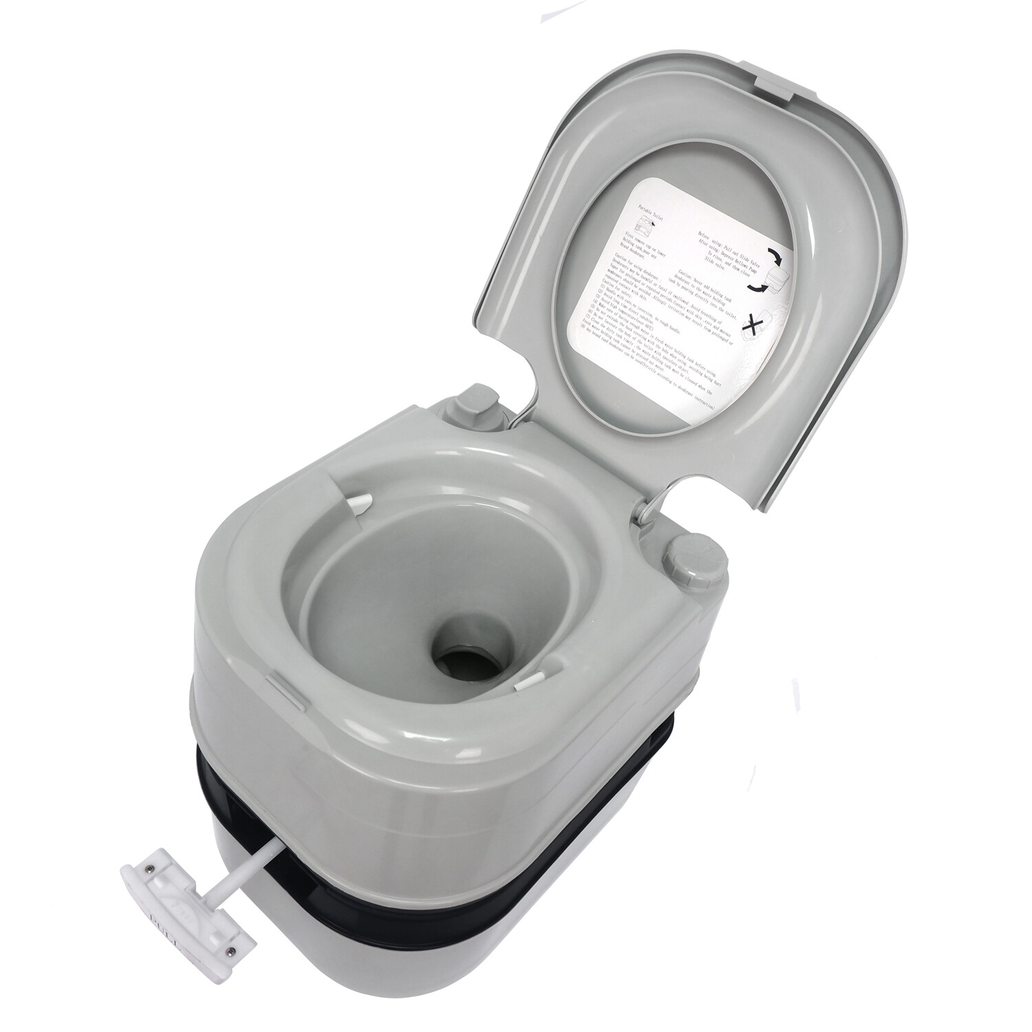 24L 6.3 Gallon Advanced Portable Toilet Flush Camping Travel Piston Pump Commode