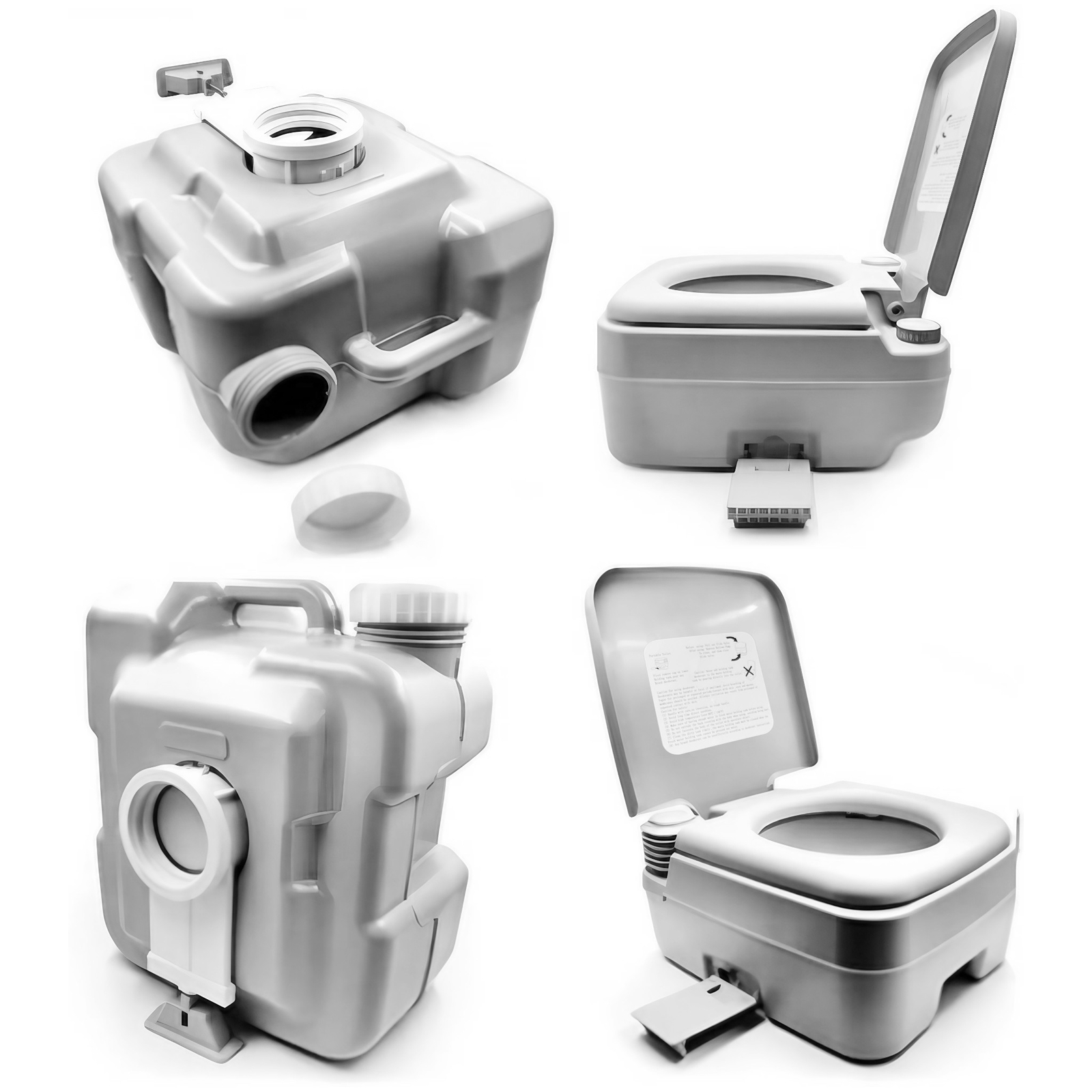 5 Gallon 20L Portable Toilet Flush Travel Camping Outdoor/Indoor Potty Commode