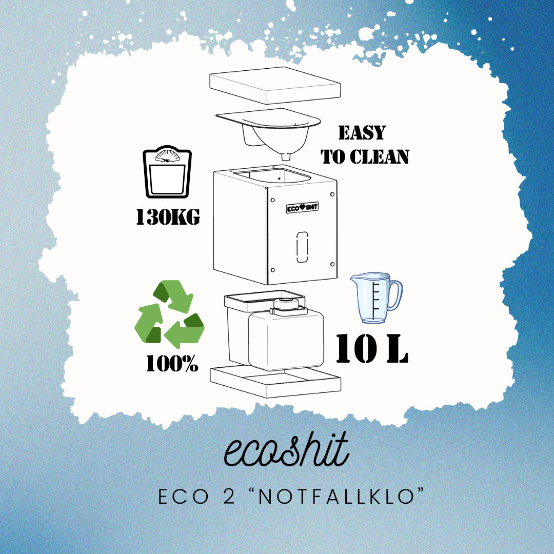 Notfall-Trenntoilette, Bunkerklo, für Camping oder Katastrophen, EcoShit