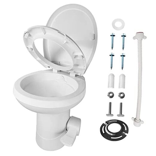 2026 New RV & Motorhome Toilet – Upgraded Pedal Flush, Gravity Flush with T