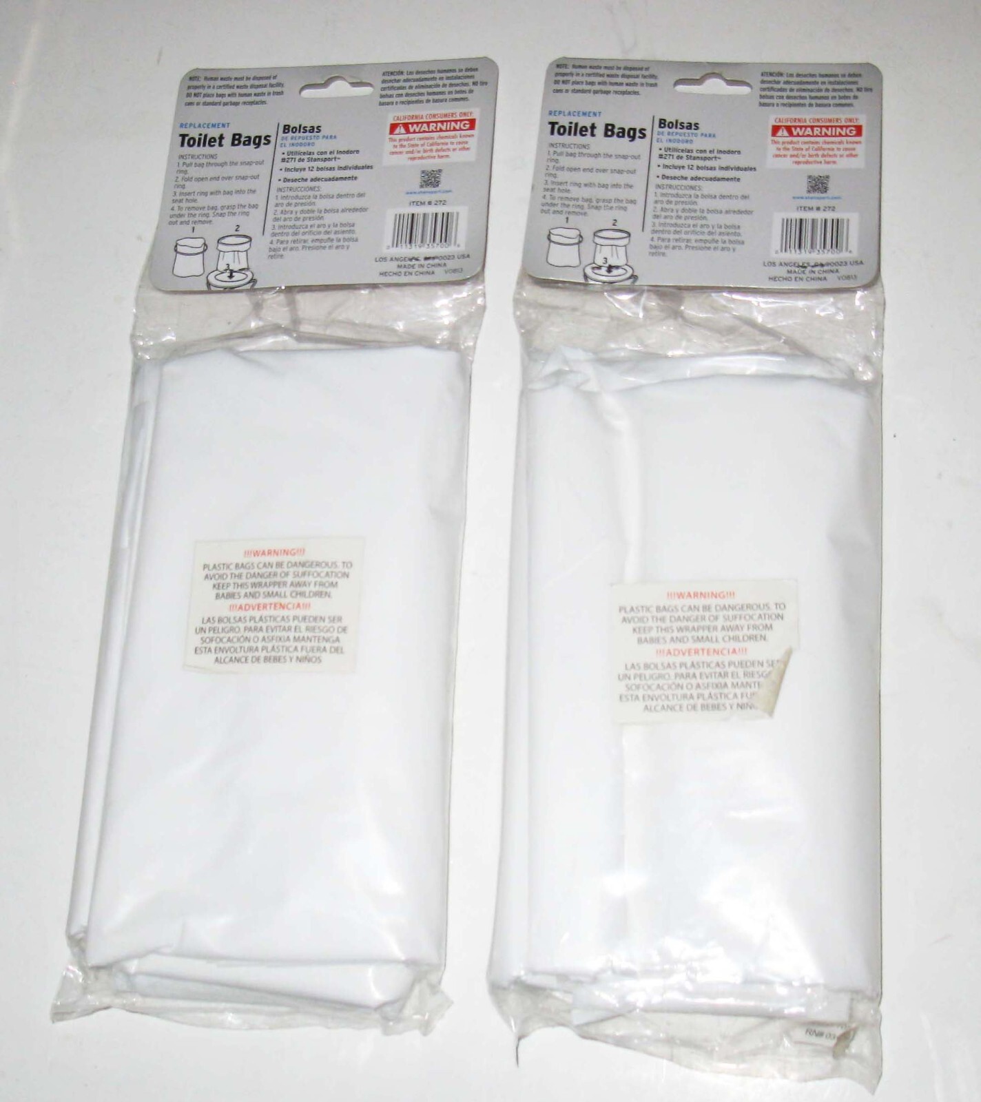 NEW Stansport 272 Toilet Bags 12 Pack 21.5 In X 18 In Fits Stansport 271 Toilet