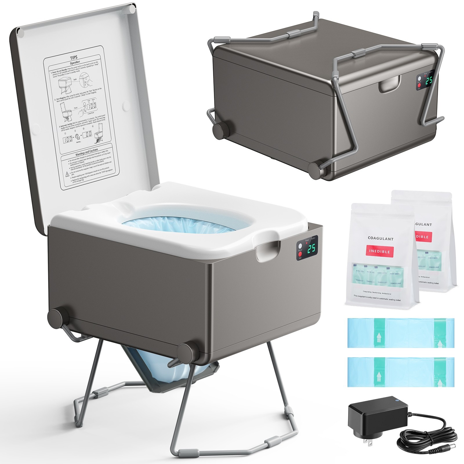 MODIWELL Dry Flush Toilet, LE-310 Grey, Used-Class C