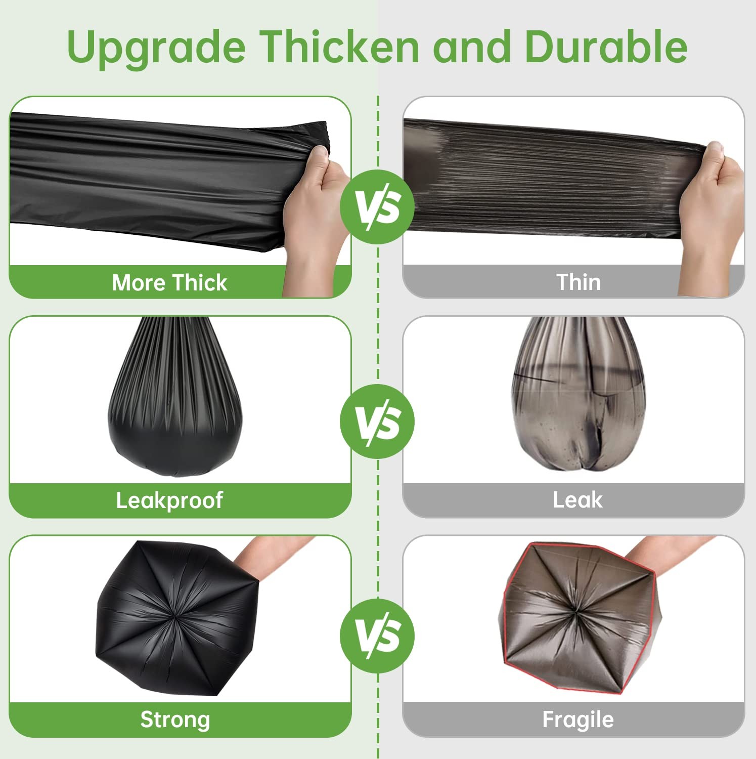50 portable toilet bags for camping, 8 Gallon 1.3 Mil Thickened Compostable T…