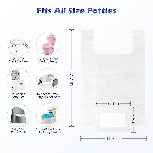 [30 Counts] Disposable Potty Liners with Absorbent Pads, Portable 30 Packs