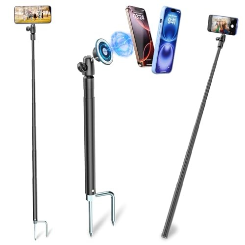 Magnetic Tripod for iPhone, 57″ Monopod and Selfie Stick Tripod for Outdoor,