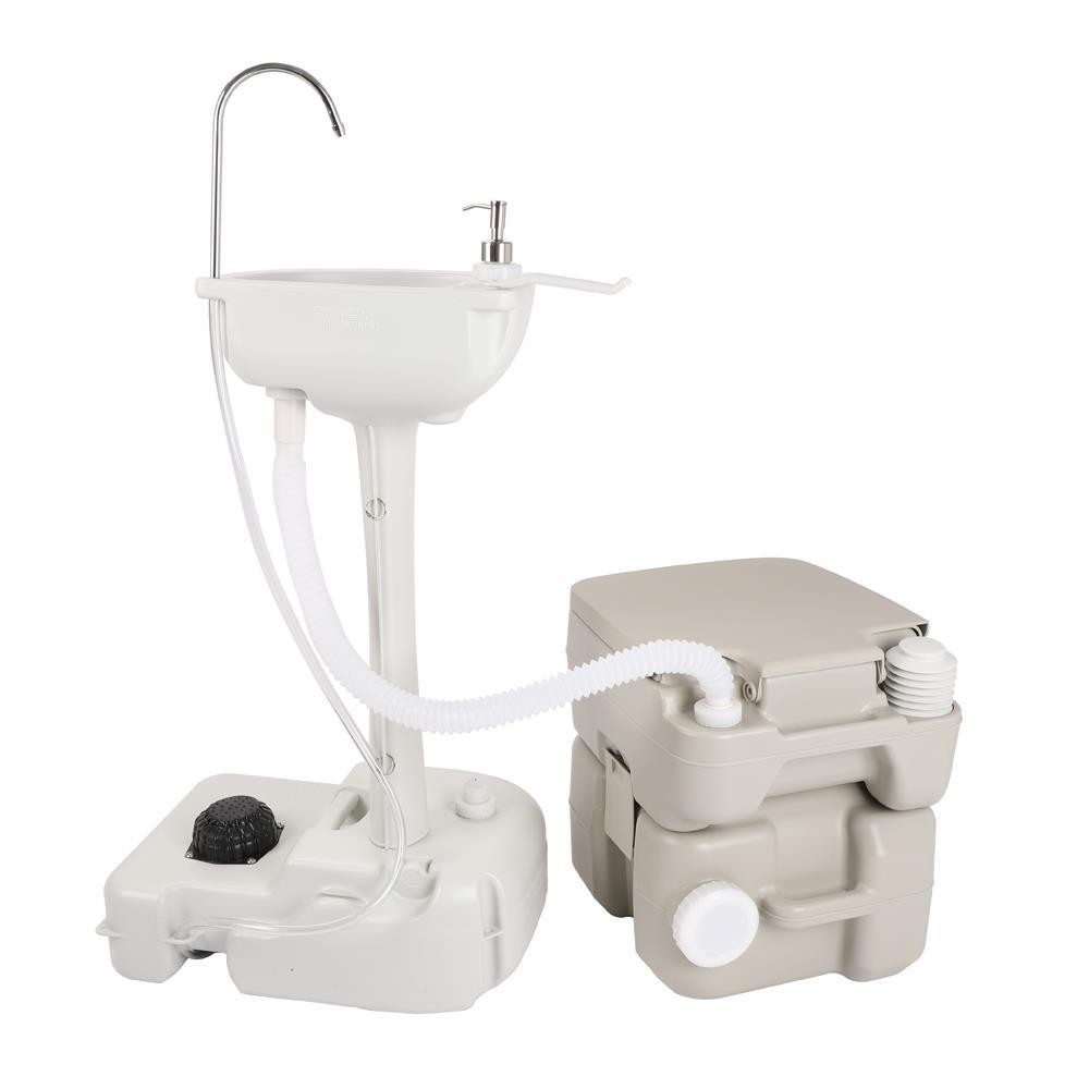 New Camping Toilet Flush 20L And Durable Sink Station Hand Wash Stand Fauce US